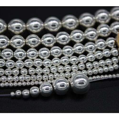 100pcs/lot Tibetan Silver Metal Smooth Round 3 4 5 6mm Spacer Charm Rondelle Beads for DIY Bracelet Jewelry Making Findings