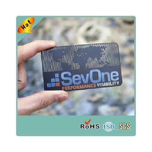 Stainless steel laser etching black metal business card
