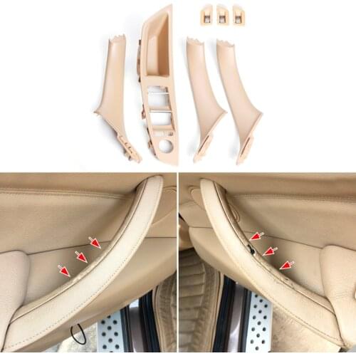 7Pcs Left/Right Hand Drive For BMW 5 Series F10 F18 10-17 Car Interior Inner Door Handle Panel Pull Trim Cover Kit 51417225873
