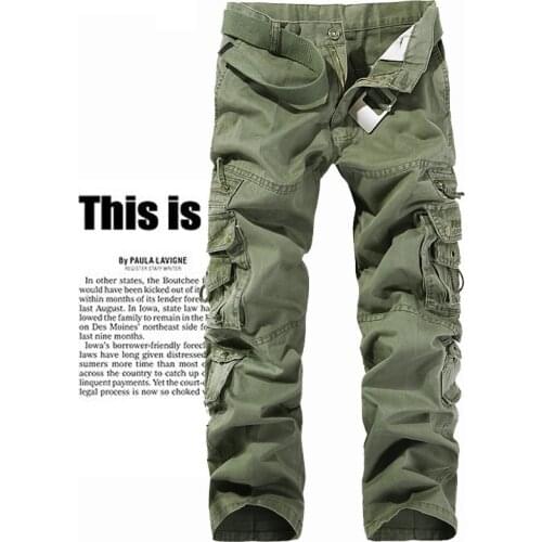 Fashion Brand Camouflage Camo Cargo Trousers Mens Pants Straight Male 100%Cotton Multi-Pocket Washed Military Gift For Husband