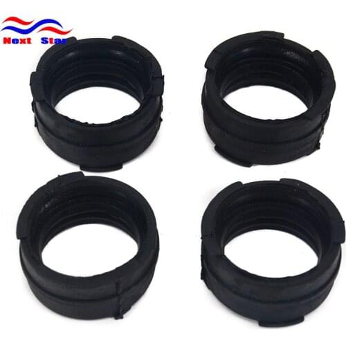 Motorcycle Black 4pcs Glue Pipe Connector Carburetor Interface For HONDA VFR400 VFR 400 NC24 NC30 RVF400 RVF 400 CN35 1989-1995