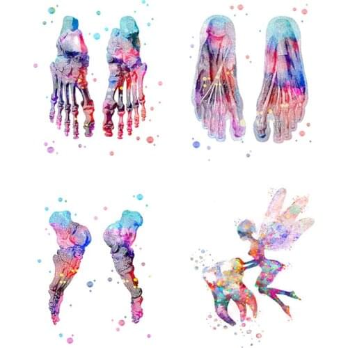 Yumeart Diamond Painting Feet Set Skeleton Craft Diamond Embroidery Painting Foot Bones Anatomy Medicine Medical Office Decor