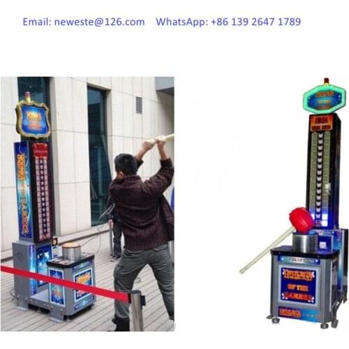 Amusement Equipment Hercules Simulator Games Ticket Redemption Coin Operated Arcade Carnival Hammer Hit Game Machine