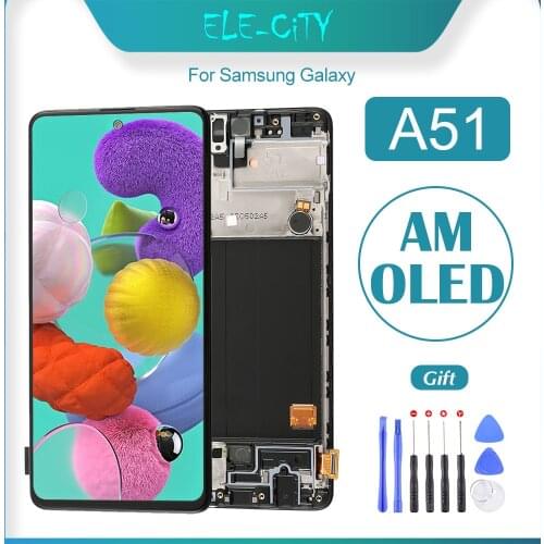 OEM 6.5'' For Samsung Galaxy A51 5G A515F A516F AMOLED Touch Screen Display With Frame Assembly Replacement No Dead Pixel