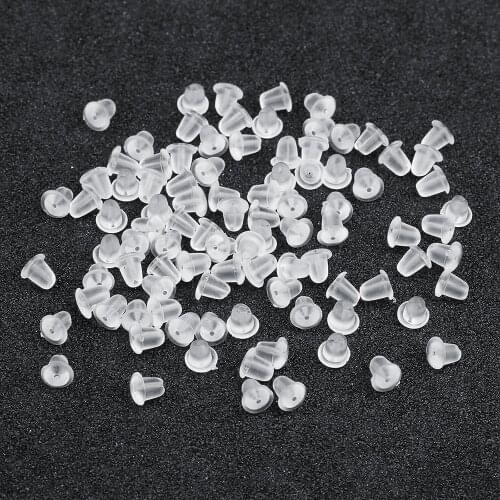 Wholesale 100/200pcs Silicone Bullet Rubber Earring Back Stoppers for Stud Earrings Ear Post Tube Ear Plugs Jewelry Findings