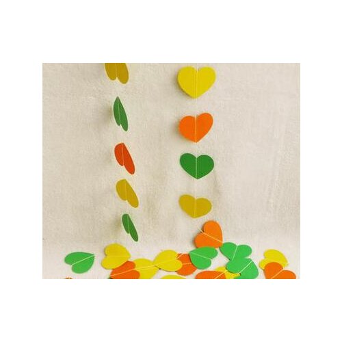 Festival supplies 4meter heart dots paper Flag Party bell garland Decoration Banner Bunting for birthday wedding event Wh