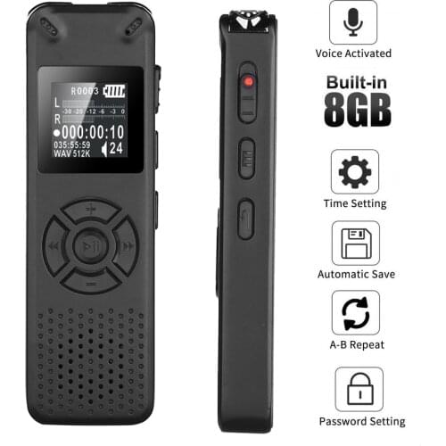 Professional Smart Digital Voice Recorder Portable Hidden HD Sound Audio Telephone Recording Dictaphone MP3 Recorder