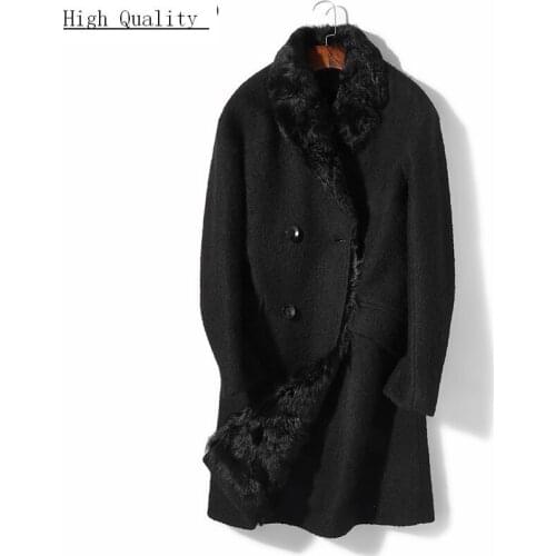 Real Fur Coat Men Winter Clothes 2020 Korean Long 100% Wool Fur Liner Jackets Man Streetwear Fashion Fur Overcoat 8370B