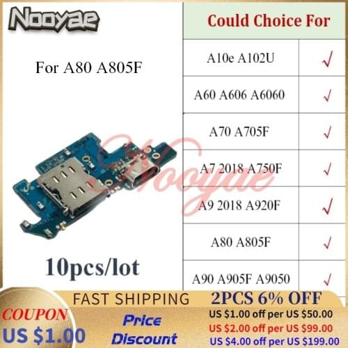 For Samsung Galaxy A10e A60 A70 A80 A90 A7 A9 2018 USB Dock Charging Plug Charger Port Microphone Mic Flex Cable Board 10pcs/lot