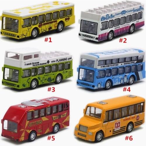 1:60 Scale Alloy Simulation Bus Model Toy for Sand Table Scene Decoration