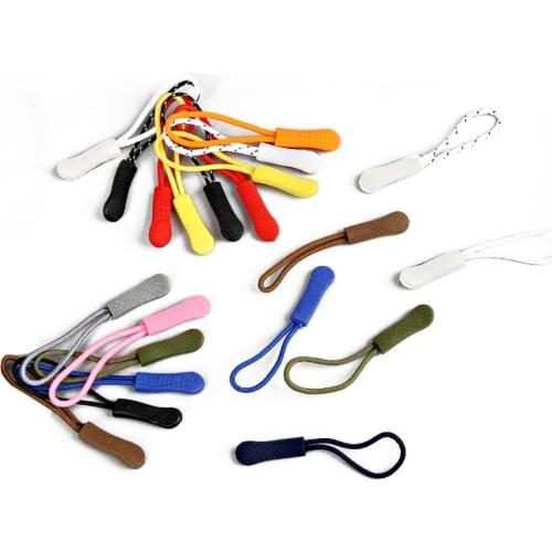 10pcs Colorful Zipper Pull Bag Tactical Backpack End Fit Rope Tag Fixer Zip Cord Tab Accessories Zip Puller DIY Zipper Head