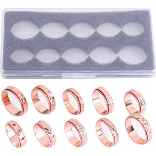 10 Styles Stress Relieving Fidget Band Rings Kit Funny Stress Relief Spinner Metal Rings Bands Unisex Fashion Jewelry R7RF