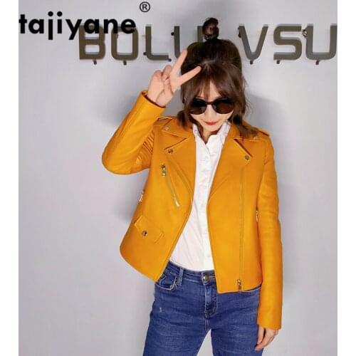 100% Sheepskin Real Coat Female Genuine Leather Jacket Short Slim Jackets for Women Outerwear Jaqueta De Couro 12002