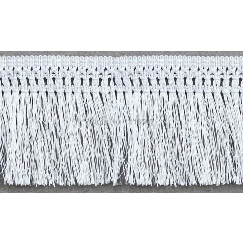 20yards Craft Braided 11.5cm White Polyester Fringe Tassel Trimming Lace Trim For Latin Dress Samba Stage Clothes Curtain Shoes
