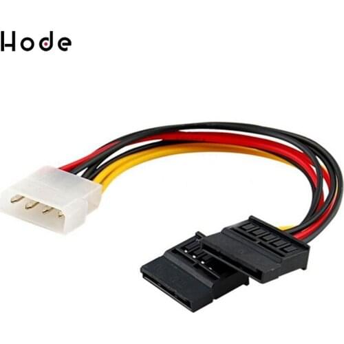 4 Pin IDE Molex to 2 Serial ATA SATA Hard Drive Power Adapter Cable wire NEW