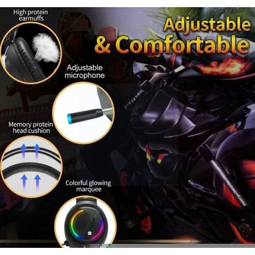 7.1 Surround Sound Wired Gaming Headset RGB Light Game PC 360 / Headphones / For PS3 Computer I2B1