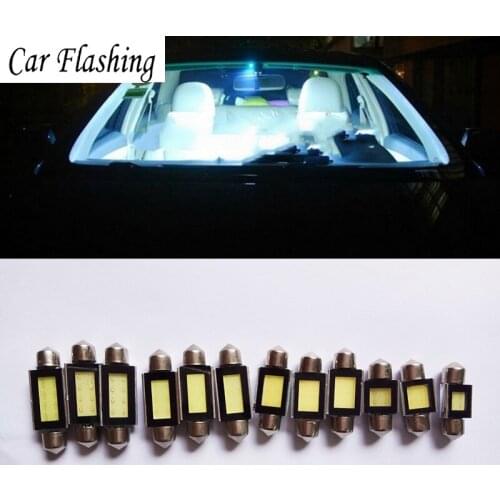 Car Flashing 5 Pcs 31mm 36mm 39mm 42mm COB LED White Dome Festoon CANBUS Error Free Interior Car Auto Reading Light Bulb 12V