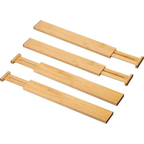 Bamboo Drawer Dividers Kitchen Drawer Organizer Adjustable Expandable Drawer Dividers Tray Storage