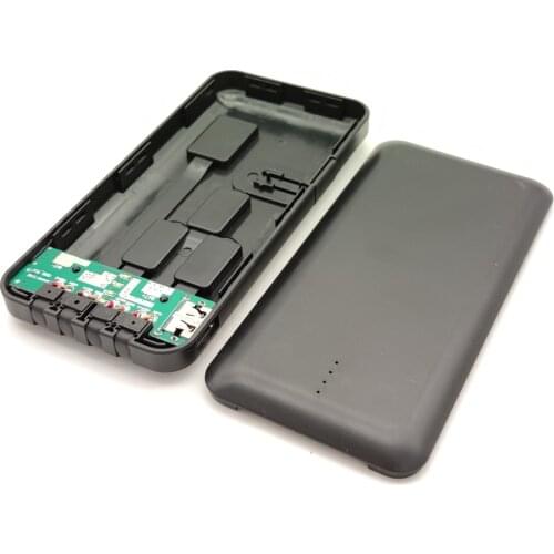 Power Bank Case with 4 Cable Mobile Phone Holder Charger DIY Shell Box 5v 2a For iphone6 Plus S6 Xiaomi