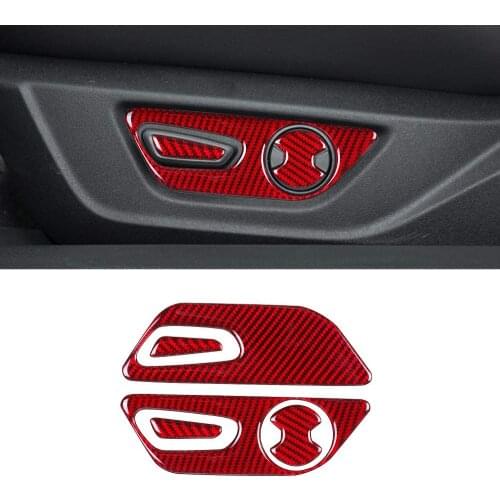 Compatible with Carbon Fiber Seat Adjustment Button Decorative Sticker for Ford Mustang 2015 2016 2017 2018 2019 2020