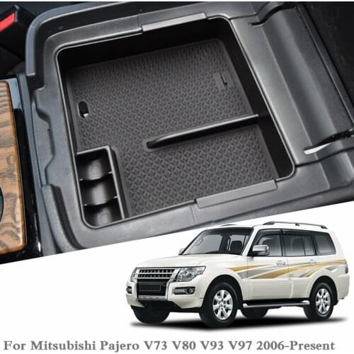 For Mitsubishi Pajero V73 V80 V97 2006-Present LHD Car Styling Car Center Console Armrest Storage Box Cover Interior Accessories