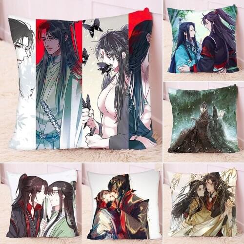 Mo Xiang Tong Xiu Novel Scumbag System Zha Fan Sheng Qingqiu Luo Binghe Double-sided Throw Pillow Chinese Animation Around