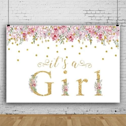 Flowers Baby Shower Boy or Girls Backdrops Photos Background Decorations for Kids Birthday Party Photography Props