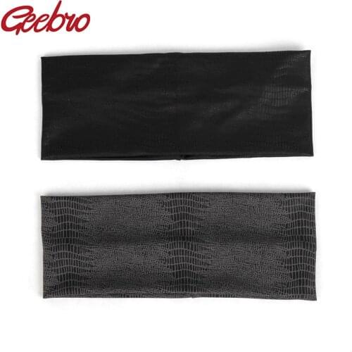 Geebro Fashion Wide Headbands For Women Summer Flat Turban Knitted Headband for Girls Wrap Bow Hairband Spa Head Hair Accessory