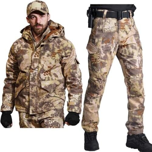 HAN WILD G8 Tactical Jacket Set with Pants Military Uniform Suit US Army Clothes Hunting Clothing Combat Jackets+Pants Windbreak