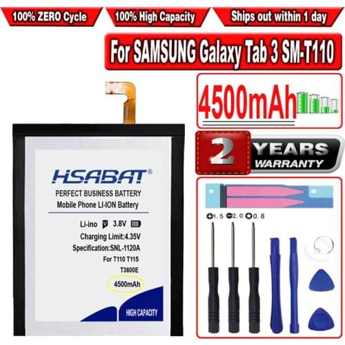 HSABAT 4500mAh DL0DB01aS/9-B DL0DC02aS/9-B EB-BT111ABE T3600E Battery for SAMSUNG Galaxy Tab 3 SM-T110 SM-T111 T110 T111