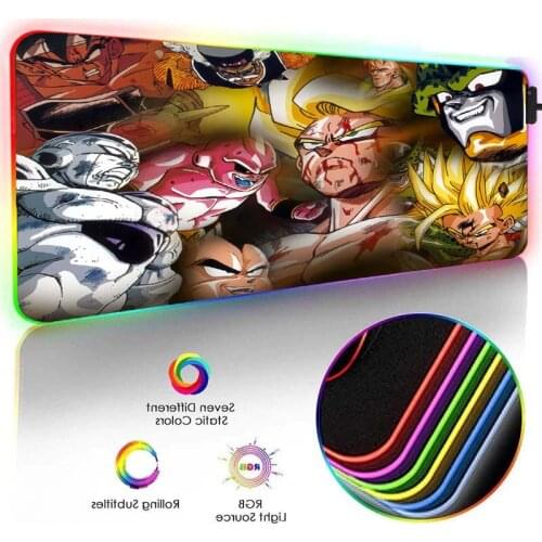 Anime RGB with Usb Port Mini Pc Gamer Mouse Pad Viper Desk Mat Led Lights Xxl Office Keyboard Mousepsd Gaming Accessories mats