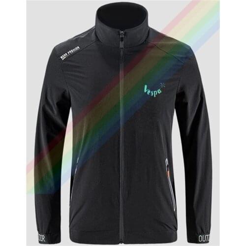 Vespa Classic A Logo With Personality Slim Sport Jacket Men Outdoor Zippered Comfortable Soft Jacket Mens Casual Front Printing