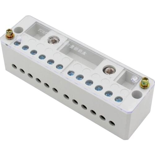 220V Electrical Distribution Box Terminal Block Wire Connector Two Into Twelve Output Wire Junction Box Electrical Accessories