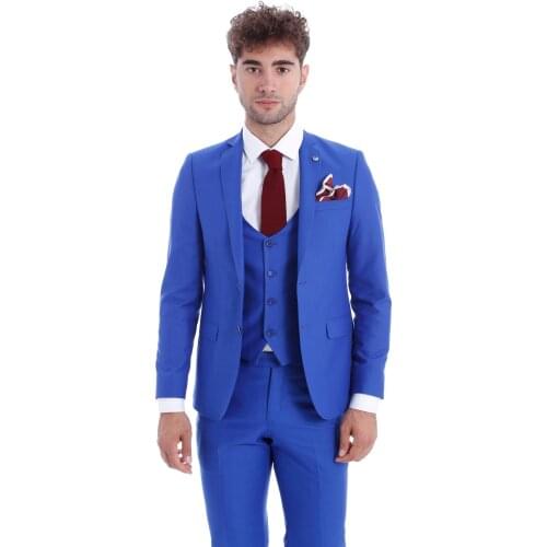 Handsome Groomsmen Wool blend Groom Tuxedos Mens Wedding Dress Man Jacket Blazer Prom Dinner (Jacket+Pants+Tie+Vest) A187