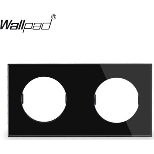 L6 DIY Customization Double 2 Gang Glass Frame Plate White Black For L6 Wall Light Switch Socket Inserts