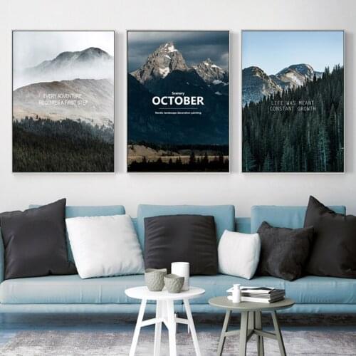 SVITY Nordic Forest Posters And Prints Wall Pictures For Living Room Mountain Canvas Painting Wall Art Decoration FA717