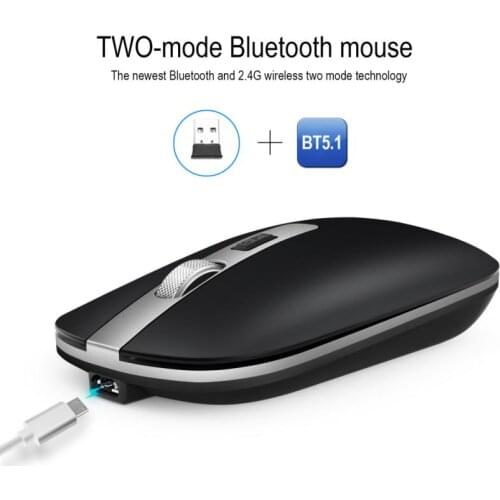 M50 Dual Mode Wireless Sound Silent Rechargeable Mouse 2.4G Metal Bluetooth 5.1Mouse For Computer Laptop 1600DPI Office Mice