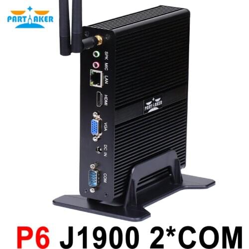 Partaker Intel Celeron j1900 mini pc quad core fanless pc with VGA HDMI support windows Linux Ubuntu