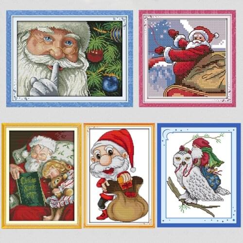Santa Claus Christmas Day Home Decor Cross Stitch Kit Print Canvas DIY Handmade Christmas Gifts DIY DMC Cross Stitch Needlework