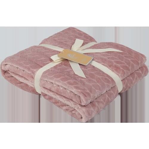 New Flannel Blanket Air Conditioning Blanket Home Comfort Solid Color Single Nap Blanket