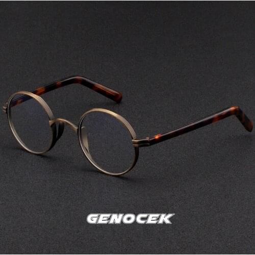 Vintage Men Titanium Glasses Frame Round Women Japan Luxury Prescription Myopia Optical Acetate Eyeglasses Frame Small Eyewear