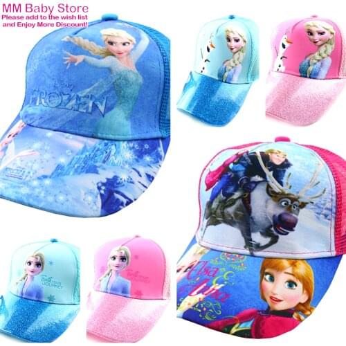 3-15Y New Kids Hat Boys Girls Hat Anna Elsa Cartoon Boys Girls Baseball Caps Net Baseball Hat Cartoon Hat Sun Shading Net Cap