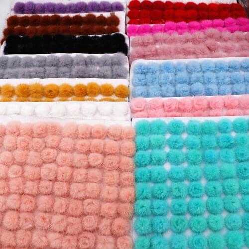 Mink Fur Pompones with Buckle Plush Diy Pompon Balls Colorful soft Pom Pom Ball for Craft Supplies Material Handmade Accessories