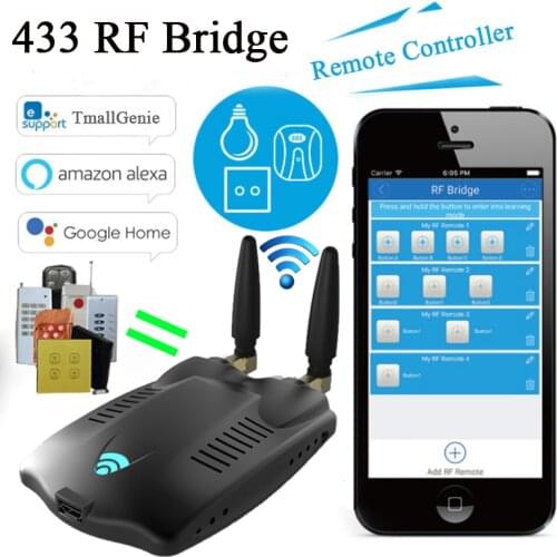 RF Bridge Wifi- 433 Wireless Smart Home Universal Curtain Blinds Garage Door Remote Controller, RF Bridge Roller Shutter Switch