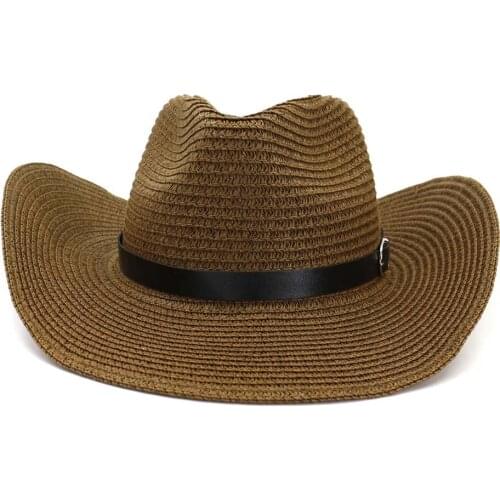 Шляпа hats for women Cowboy cap men outdoor straw hat seaside beach hat sun protection sun hat big brim hat