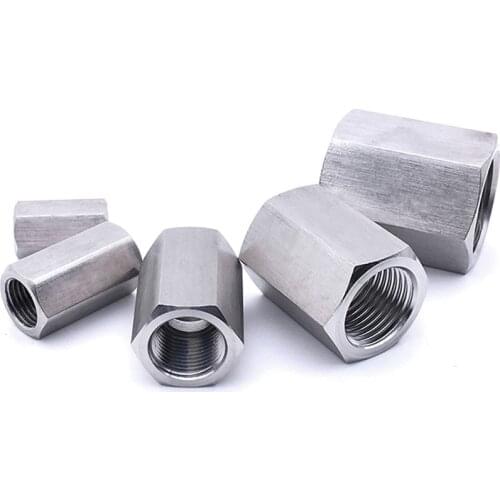 1/8" 1/4" 3/8" 1/2" 3/4" 1" BSPP Female Hex Coupling Connector Pipe Fitting 304 Stainless Steel Water Gas Propane