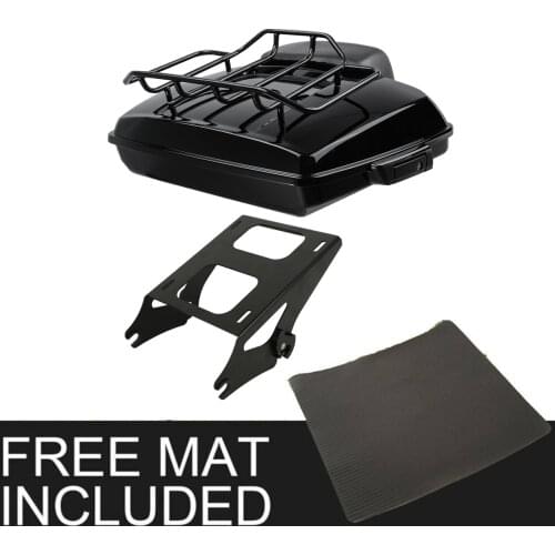 Motorcycle 5.5" Razor Trunk Backrest Luggage Mount Rack For Harley Touring Tour Pak Road King Electra Glide 2014-2020