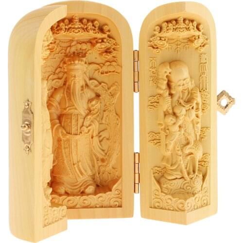 MagiDeal Tibet Fukurokuju Luckcy Stars 3 God Statue Box Home / Temple Decor
