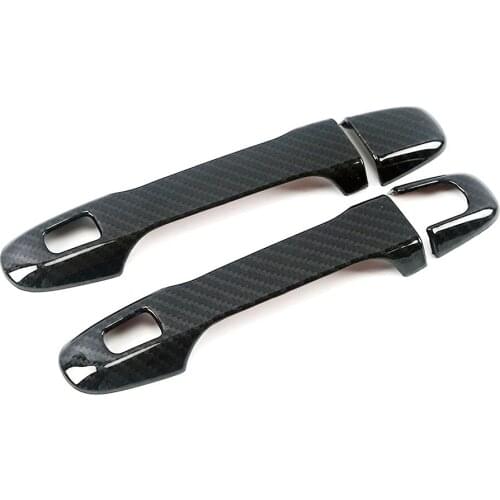 Carbon Fiber Printed For Toyota C-HR CHR 2016-2020 Exterior Side Door Handle Cover Moulding Chrome Door Bowl Trim Frame Bezel