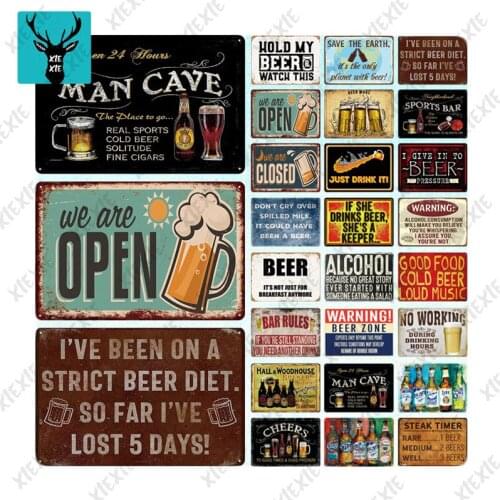 [XIEXIE]Beer Vintage Tin Sign Metal Sign Decorative Plaque Pub Bar Club Decor Wall Decoration Custom Decor